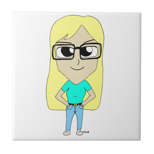 チビ（小さくかわいく書いた感じ） タイル (正面)