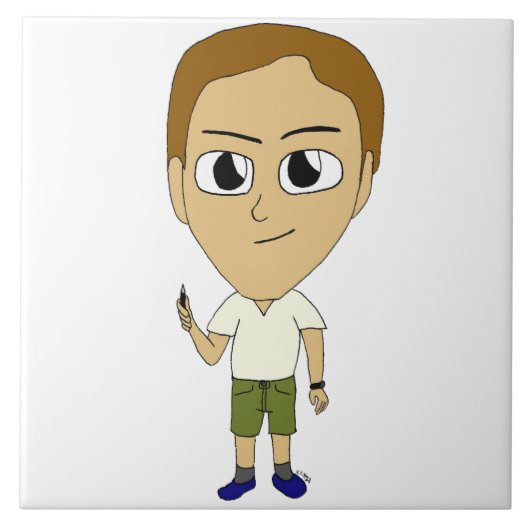 チビ（小さくかわいく書いた感じ） タイル (正面)