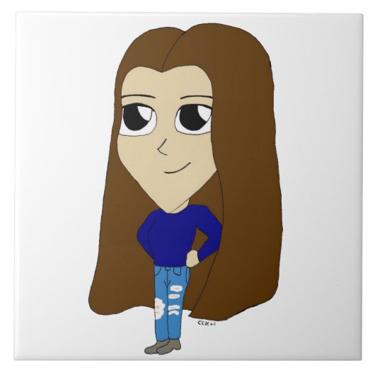 チビ（小さくかわいく書いた感じ） タイル (正面)