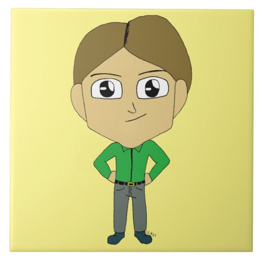 チビ（小さくかわいく書いた感じ） タイル (正面)