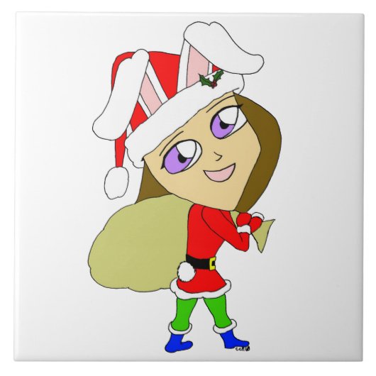 チビ（小さくかわいく書いた感じ） タイル (正面)