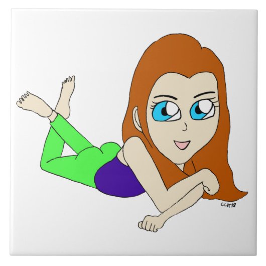 チビ（小さくかわいく書いた感じ） タイル (正面)