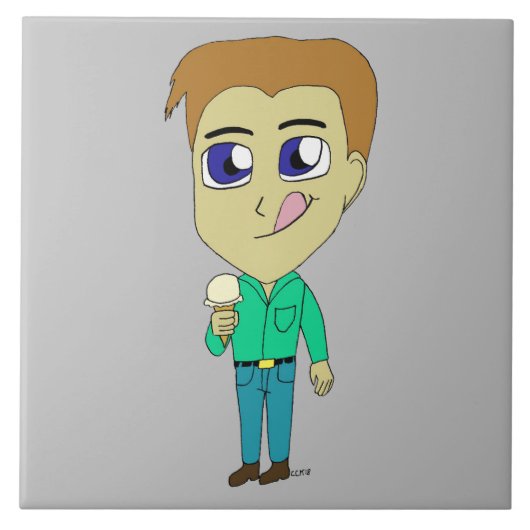 チビ（小さくかわいく書いた感じ） タイル (正面)