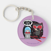 チビ(小さくかわいく書いた感じ)ダイヤモンドを盗むキャットウーマン キーホルダー (正面)