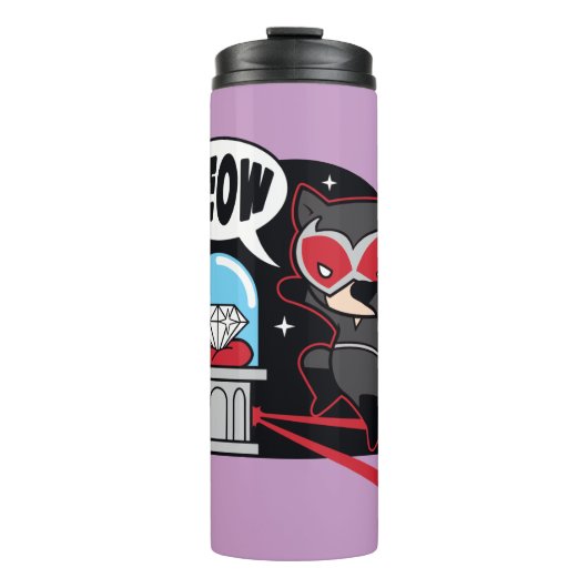 チビ(小さくかわいく書いた感じ)ダイヤモンドを盗むキャットウーマン タンブラー (正面)