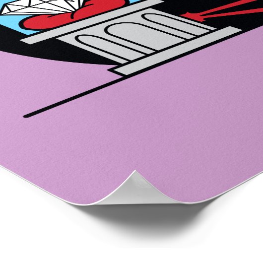 チビ（小さくかわいく書いた感じ）ダイヤモンドを盗むキャットウーマン ポスター (角)