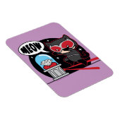 チビ（小さくかわいく書いた感じ）ダイヤモンドを盗むキャットウーマン マグネット (右側)