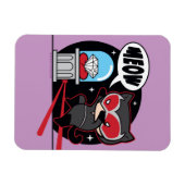 チビ（小さくかわいく書いた感じ）ダイヤモンドを盗むキャットウーマン マグネット (横)