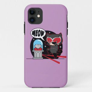 チビ(小さくかわいく書いた感じ)ダイヤモンドを盗むキャットウーマン iPhone 11 ケース