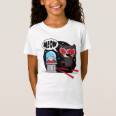 チビ（小さくかわいく書いた感じ）ダイヤモンドを盗むキャットウーマン Tシャツ (正面)