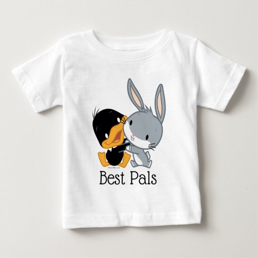 チビ(小さくかわいく書いた感じ)ダフィーDUCK™ & BUGS BUNNY™ ベビーTシャツ (正面)