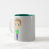 チビ(小さくかわいく書いた感じ) ツートーンマグカップ (正面左)