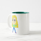 チビ（小さくかわいく書いた感じ） ツートーンマグカップ (正面左)