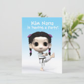 チビ（小さくかわいく書いた感じ）テコンドー 招待状 (スタンド正面)