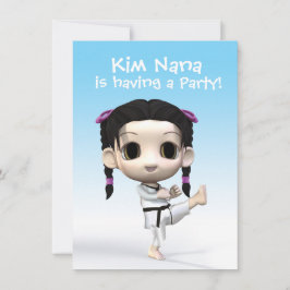 チビ（小さくかわいく書いた感じ）テコンドー 招待状