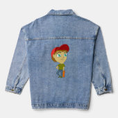 チビ（小さくかわいく書いた感じ） デニムジャケット (裏面)
