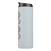 チビ（小さくかわいく書いた感じ）ドッティティーカップスタックピンクとブルー タンブラー (回転右)