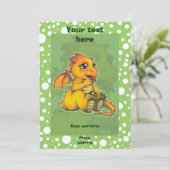 チビ（小さくかわいく書いた感じ）ドラゴン 招待状 (スタンド正面)