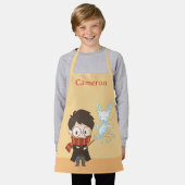 チビ(小さくかわいく書いた感じ)ハリーポッター™パトロナス エプロン (着用した状態)