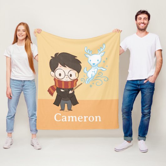 チビ(小さくかわいく書いた感じ)ハリーポッター™パトロナス フリースブランケット (インサイチュ)