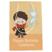 チビ（小さくかわいく書いた感じ）ハリーポッター™パトロナス ミディアムペーパーバッグ (正面)