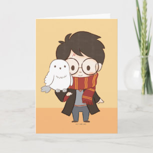 チビ（小さくかわいく書いた感じ）ハリーポッター™ & Hedwig カード