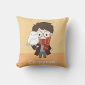 チビ(小さくかわいく書いた感じ)ハリーポッター™ & Hedwig クッション (正面)