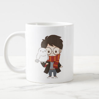 チビ（小さくかわいく書いた感じ）ハリーポッター™ & Hedwig ジャンボコーヒーマグカップ
