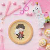 チビ（小さくかわいく書いた感じ）ハリーポッター™ & Hedwig ペーパープレート (パーティー)