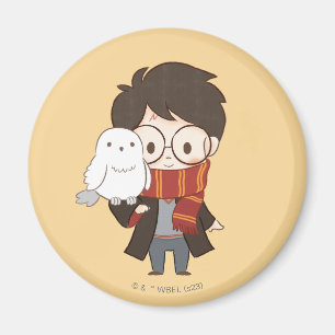 チビ(小さくかわいく書いた感じ)ハリーポッター™ & Hedwig マグネット