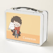 チビ（小さくかわいく書いた感じ）ハリーポッター™ & Hedwig メタルランチボックス (裏面)