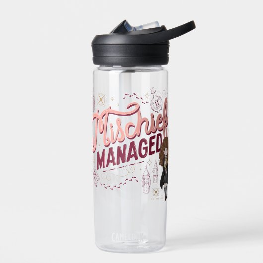 チビ（小さくかわいく書いた感じ）ハーマイオニー「いたずら管理中」 ウォーターボトル (左面)