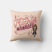 チビ(小さくかわいく書いた感じ)ハーマイオニー「いたずら管理中」 クッション (裏面)