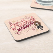 チビ（小さくかわいく書いた感じ）ハーマイオニー「いたずら管理中」 コースター (左側)