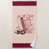 チビ(小さくかわいく書いた感じ)ハーマイオニー「いたずら管理中」 ビーチタオル (正面)