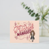 チビ(小さくかわいく書いた感じ)ハーマイオニー「いたずら管理中」 ポストカード (スタンド正面)