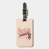 チビ(小さくかわいく書いた感じ)ハーマイオニー「いたずら管理中」 ラゲッジタグ (正面縦)