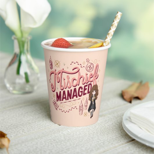 チビ（小さくかわいく書いた感じ）ハーマイオニー「いたずら管理中」 紙コップ (インサイチュ)