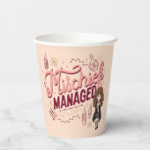 チビ（小さくかわいく書いた感じ）ハーマイオニー「いたずら管理中」 紙コップ (裏面)