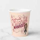 チビ（小さくかわいく書いた感じ）ハーマイオニー「いたずら管理中」 紙コップ (正面)