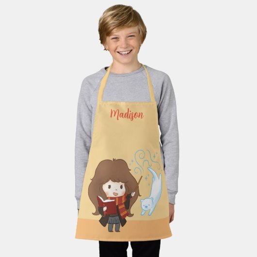 チビ(小さくかわいく書いた感じ)ハーマイオネグレンガパトロウス エプロン (着用した状態)