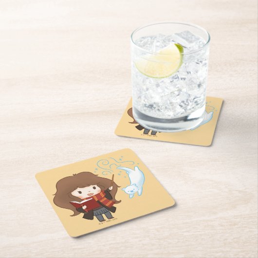 チビ（小さくかわいく書いた感じ）ハーマイオネグレンガパトロウス スクエアペーパーコースター (インサイチュ)