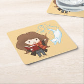 チビ（小さくかわいく書いた感じ）ハーマイオネグレンガパトロウス スクエアペーパーコースター (アングル)