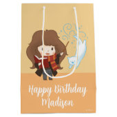 チビ（小さくかわいく書いた感じ）ハーマイオネグレンガパトロウス ミディアムペーパーバッグ (裏面)