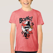 チビ（小さくかわいく書いた感じ）ハーレークインアボックス付きハンマー トライブレンドＴシャツ (正面)