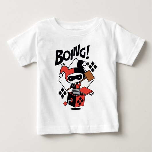 チビ(小さくかわいく書いた感じ)ハーレークインアボックス付きハンマー ベビーTシャツ (正面)
