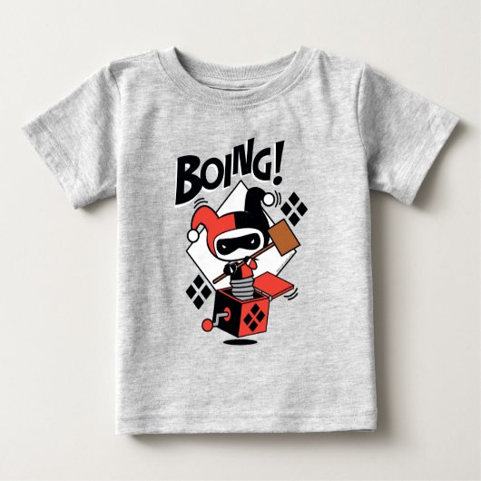 チビ(小さくかわいく書いた感じ)ハーレークインアボックス付きハンマー ベビーTシャツ (正面)