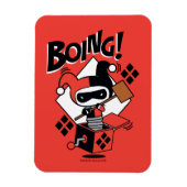 チビ(小さくかわいく書いた感じ)ハーレークインアボックス付きハンマー マグネット (縦)