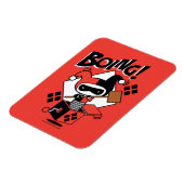 チビ(小さくかわいく書いた感じ)ハーレークインアボックス付きハンマー マグネット (左側)