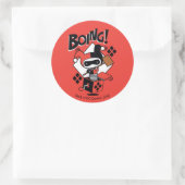 チビ(小さくかわいく書いた感じ)ハーレークインアボックス付きハンマー ラウンドシール (バッグ)